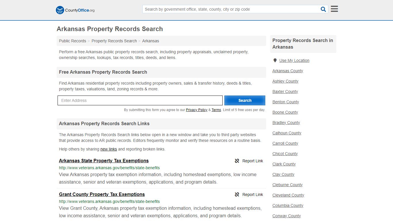 Arkansas Property Records Search - County Office